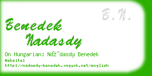 benedek nadasdy business card